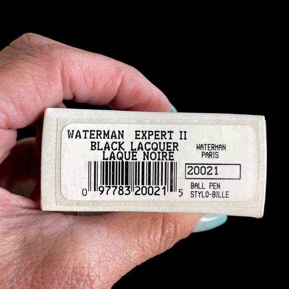 Waterman Expert II Ballpoint Pen Black Lacquer Paris France Blue Ink NOS - Picture 4 of 14